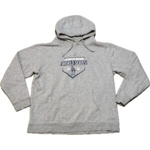 Majestic Los Angeles Dodgers 2018 World Series Hoodie Gray Mens XL Sweatshirt